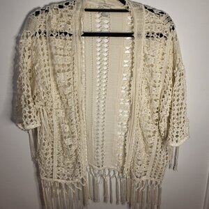 Forever 21 Boho Crochet/Macrame Open Cardigan (Small)